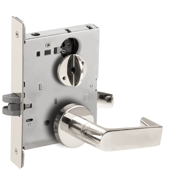 Schlage Grade 1 Bed Bathroom Privacy Mortise Lock, 06 Lever, A Rose, Bright Chrome Finish, Field Reversible L9040 06A 625 - main